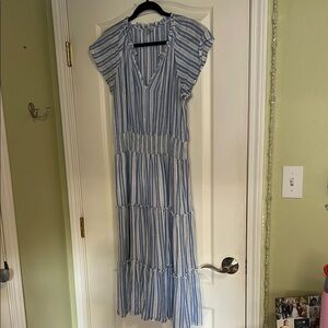 Rails Blue and White Striped Dress